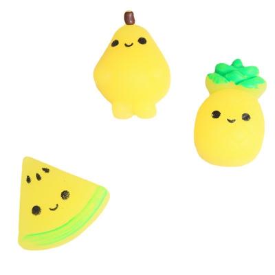 China Over 5 years old Cross-border creative fruit series soft glue watermelon banana sweet dumplings pinch pinch music vent new strange toys for sale