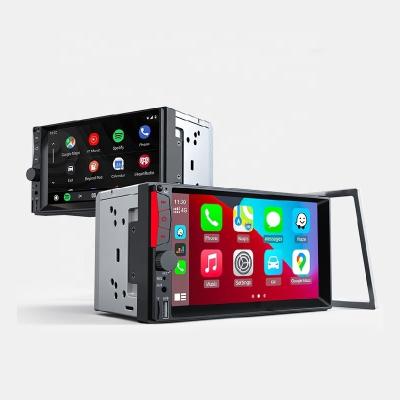 China Auto din mp5 din car sd din gps 2 dual usb card androidauto carplay wireless stereo mirrolink for car wholesales for sale