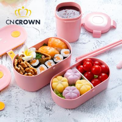 China Sustainable food grade leakxproof lunch bento box and sealed compartments and cutleryLunch box food container Japanese style for sale