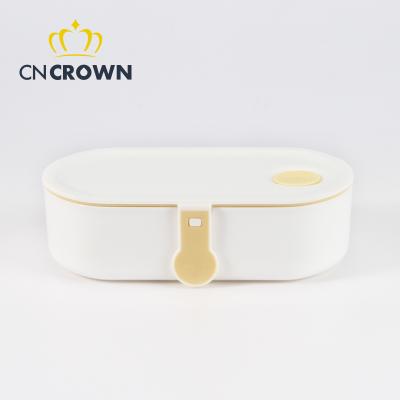 China Viable food grade lunch bento box with clips and air hole lunch box, microwavable and large volume bento box with silicone ring for sale