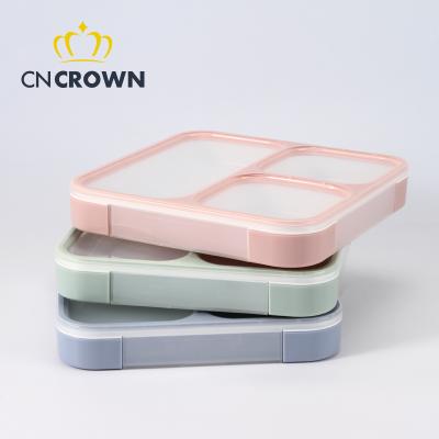 China Eco-Friendly Microwavable Color Custom Lunch Box Leakproof Square Food Warmer Bowl For School for sale