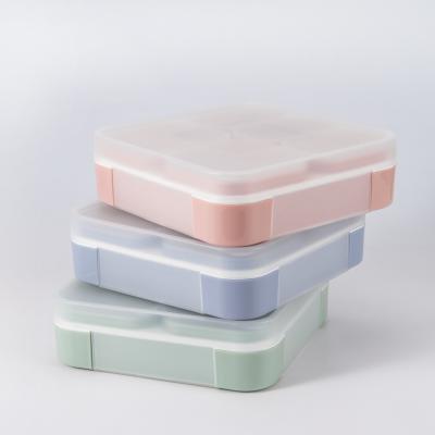 China Viable Place 5 in 1 Japanese Style Bento Box 1200ml Food Container Dressing Container Packed Lunch Box 3 Layers for sale