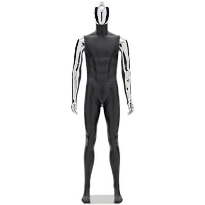 China Eco-friendly Artificial Props Model Man Sports Muscle Shop Clothing Full Body Window Black Mannequins for sale