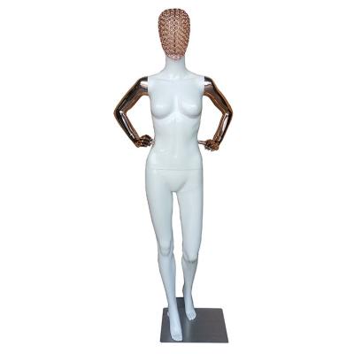 China Eco-friendly Gold Head Shop Factory Hot Sale Factory Chrome White Mannequins For Sexy Mature Female Dummy for sale