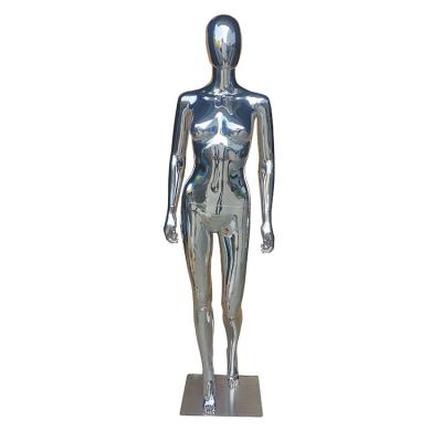 China Eco-friendly Display Plated Silver Color PP Material Plastic Female Mannequins Chrome For Window for sale