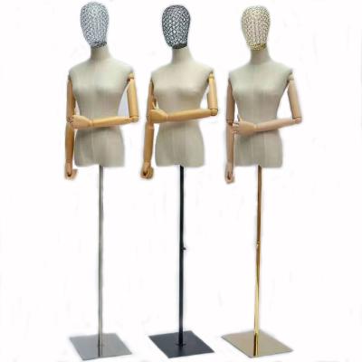 China Eco-friendly Warehouse Yarn Tailor Half Body Foam Adjustable Bust Torso Upper Body Display Dummy for sale