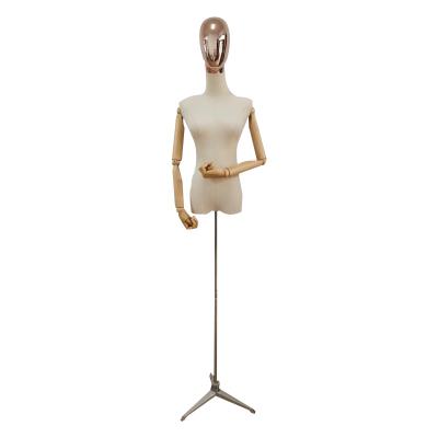 China Eco - Friendly Adjustable Upper Body Seamstresses Works Dummy Torso Female Mannequins With Wooden Hands for sale