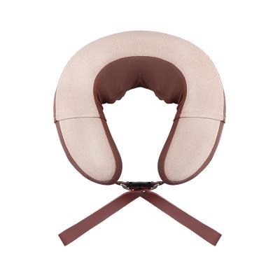 China Neck Shiatsu Travel Massage Pillow Electric U Shaped Vibrating Kneading Inflatable Washable Massager for sale