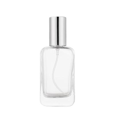 China Wholesale Luxury Empty Refillable Cosmetic Square Spray 30ml Clear Frosted Bottle Perfume With Atomizer for sale