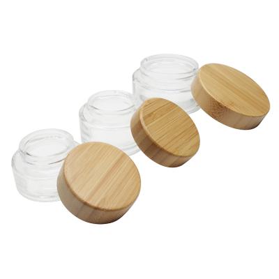 China Cosmetic Delicate Appearance 5g 10g 15g 20g 30g 50g 80g Premium Bamboo Cream Jar With Bamboo Lid for sale