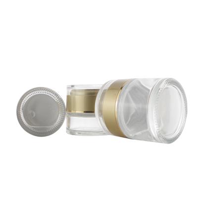 China High Quality Empty Clear Cosmetic Jars 20g 30g 50g Color Cream Bottles Glass Cosmetic Jars For Skin Care Cream for sale