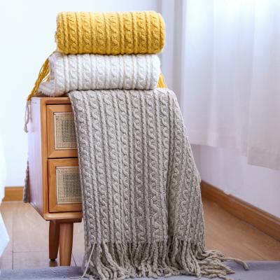 China Washable Bed and Sofa Decoration Throw Sofa Covers High Quality Soft Texture Lightweight Knitted Blanket for sale