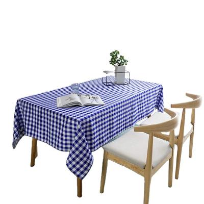 China Nordic Southeast Asian Style Washed Tablecloth Grid Table Cover Simple Hand Made Square Dustproof Table Cloth for sale