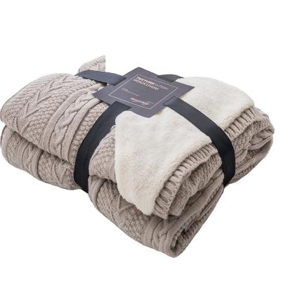 China Hot Selling Anti-pilling Knitted Sherpa Double Sided Twist Acrylic Composite Blanket Material Makes Up Sherpa Blanket for sale