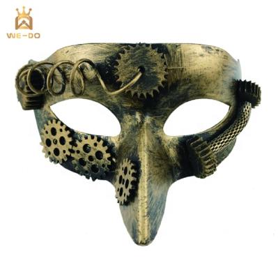 China New Halloween Cosplay Half Face PP Steampunk Party Anonymous Mask For Steamers for sale