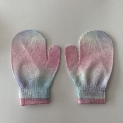 China Hot Selling Fingerless Jacquard Mittens Winter Acrylic Full Finger Gloves Knitted Soft Warm Daily Gloves for sale