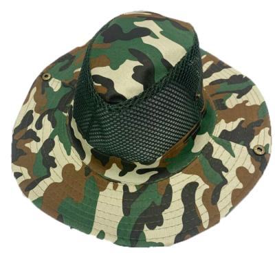 China New Design Character Style Leisure Camouflage Bucket Outdoor Breathable Sun Hat Nets Hat For Fishing And Mountaineering for sale