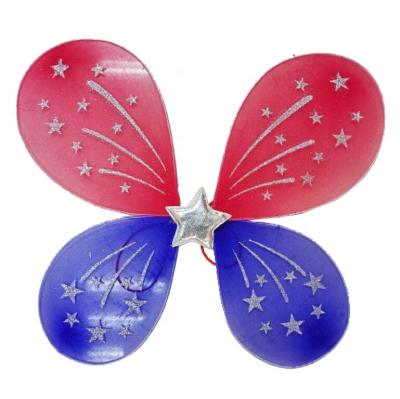 China New Design 100% Polyester Butterfly Wings With Star 4th Of July Princess Wings For Party for sale