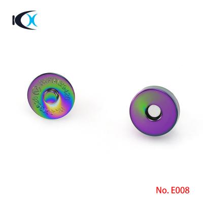 China Eco-friendly Shape Rainbow Plate Party 14*4mm Wallet Button Clasp Magnetic Snap Fastener for sale