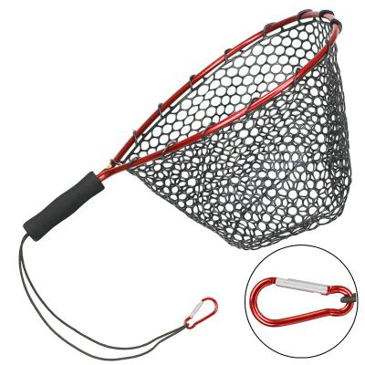 China Multifilament Aluminum Alloy Frame Silica Gel Eva Handle Hand Fishing Landing Net for sale