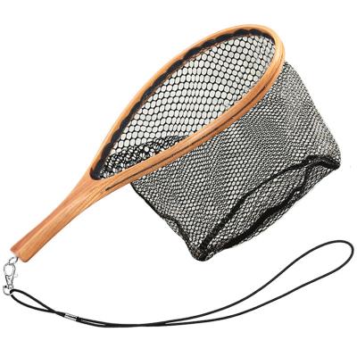 China 2022 New Multifilament Elm Handle Wood Frame Carp Fly Fish Landing Net for sale