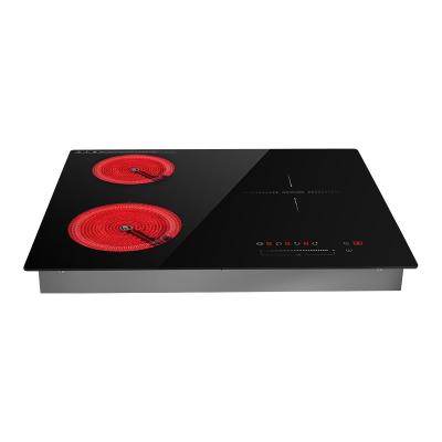 China Can Be 5200W Electric Infrared Hob Burner 2 Burner Induction Cookers Combined Hob 2 Burner Customized Ceramic Element 2 Zone, BSCI, ISO, CE, ROHS for sale