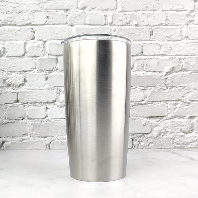 China New Arrival Business Tumbler 20oz Stainless Steel Double Wall Tumbler Mugs With Straw Lid In White for sale