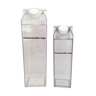 China Wholesale Viable Simple Shape Box 500ml/1000ml Milk Cartoon Reusable Plastic Water Bottle for sale