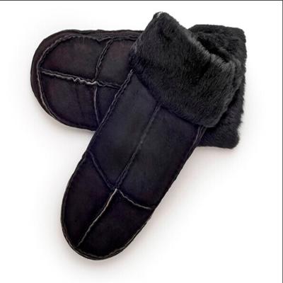 China Men's Shearling Warm Fur Trim Gloves Classic Leather Gloves Windproof Mitten Cheap Wholesale for sale