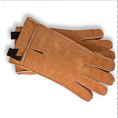 China Double face shearling leather glove sheepskin winter sale warm warm and soft suede side sheepskin for sale