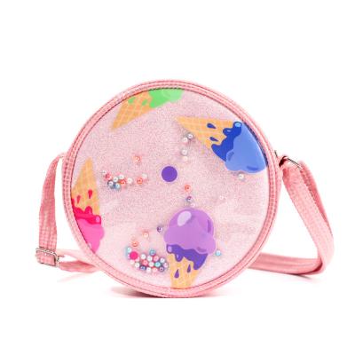 China Little Girl Mini Purse Leather Handbags For Date Kids Girl Messenger Sequins Bag Colors PVC Stickers Kids Girls Purses for sale