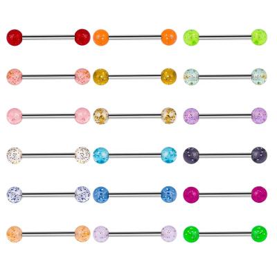 China Wholesale FASHIONABLE Perforation Different Colors Body Jewelry Tongue Barbell Acrylic for sale