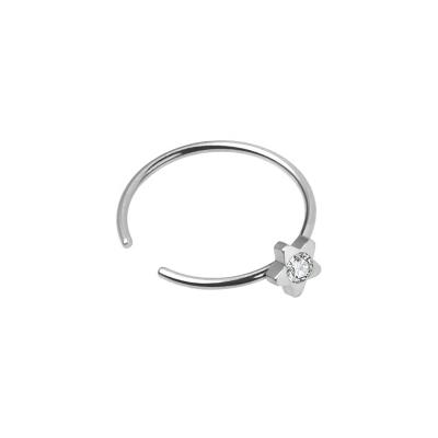 China New FASHIONABLE style nose jewelry stainless steel flower piercing jeweled nose ring for women for sale