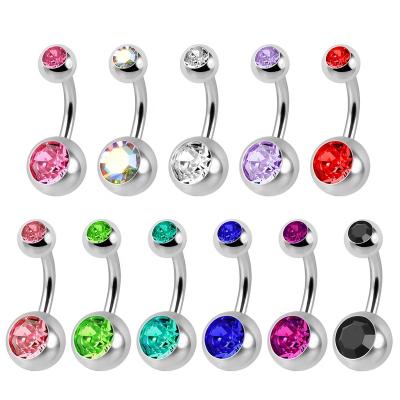 China FASHIONABLE Best Selling Jewelry 14g Double Frame Set Navel Ring Base Navel Piercing Ring for sale