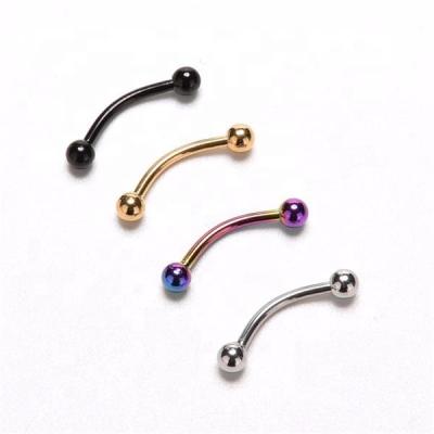 China Trendy Curved Fashion Stainless Steel Barbell Eyebrow Ring With Ball Wholesale for sale