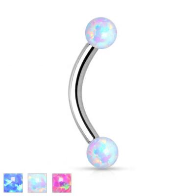 China Fashion TRENDY Eyebrow Piercing Jewelry Internally Threaded Barbell Opal Curved Wholesale for sale