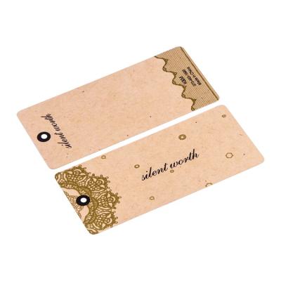 China Custom Logo Cardboard Kraft Paper Uv Viable Hang Tags Wooden Purse Gummi Gold Printing Hangtag for sale