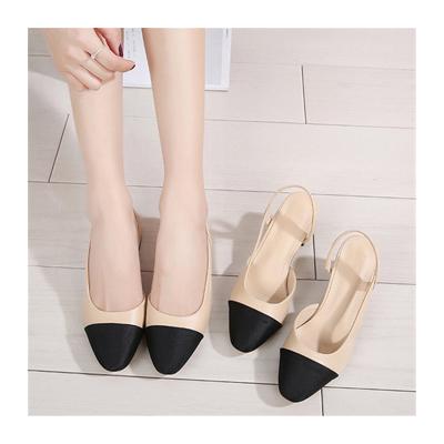 China 2022 Fashion Trend Women's Heels Flat Shallow High Heels Work Shoes Sandals for sale