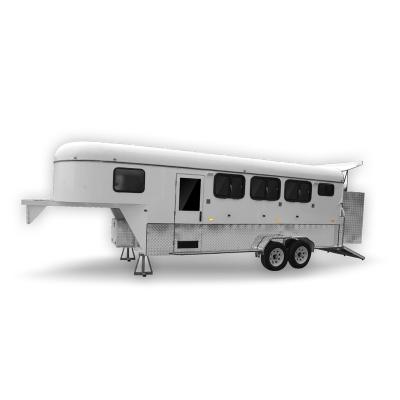 China Factory Supply Convenient 3 Horse GN With Salon Luxury Horse Trailer for sale