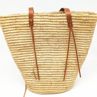 China High Quality Fashion Raffia Straw Large Hand - Woven Crochet Tote Beach Bag for sale