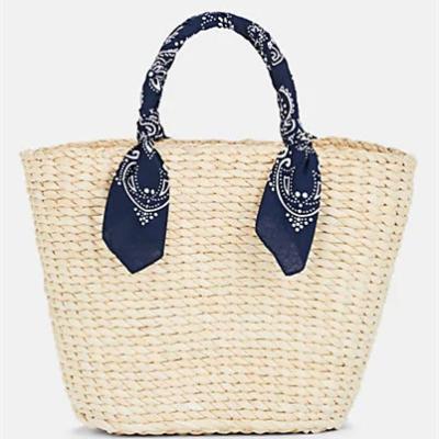 China High Quality Fashion Designer Batik Winding Handle Corn Hand - Woven Women Tote Straw Beach Bag for sale