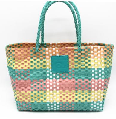 China Fashion New Style Pe Woven Basket Small Women Handbag Shopping Bag for sale