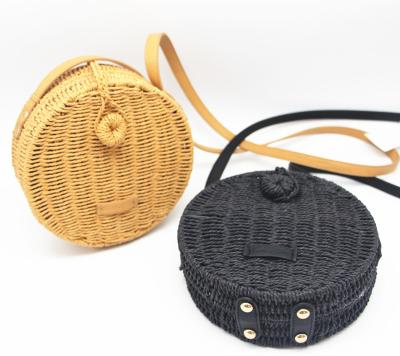 China Fashion New Fashion Summer Round Straw Shoulder Bags Paper Woven Women Handbags for sale