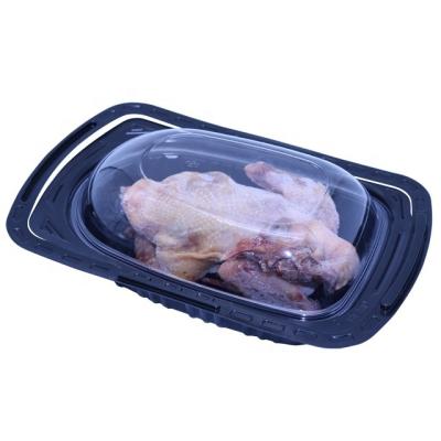 China Recyclable Roast Chicken Box Disposable Bowl With Lid Portable Chicken Box With Handle for sale