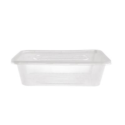 China Clear PP Disposable Takeout Food Box Rectangular Bento Box Disposable Plastic 650ml for sale