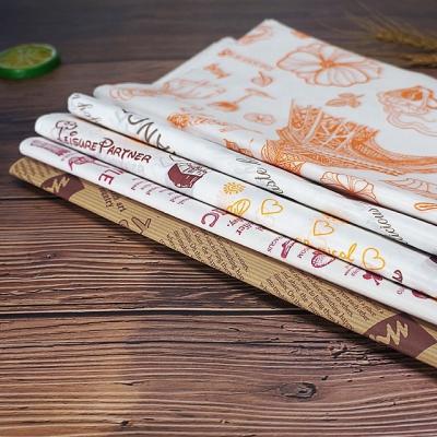 China Customized Wholesale Greaseproof Paper Printing Hamburger Wrapping Paper for sale