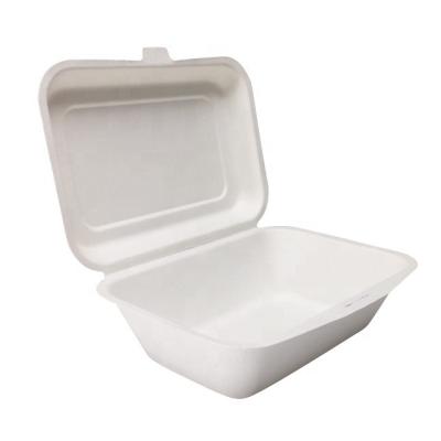 China Biodegradable Paper Box Clamshell Eco Friendly Hamburger Takeout Food Packaging for sale