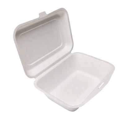 China Eco-friendly Biodegradable Lunch Box Delivery 600ml Sugar Cane Pulp Disposable Food Packaging Box for sale