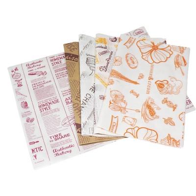 China Wholesale Greaseproof Oil Resistant Paper For Sandwich Wrapping Hamburger Wrapping Paper With Customized Logo for sale