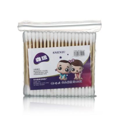 China 100% Eco-friendly Customs Packing New Design Ear Clean Buds Q Tip Individual Plastic Bamboo Wood Stick Hotel Cotton Swabs OEM for sale